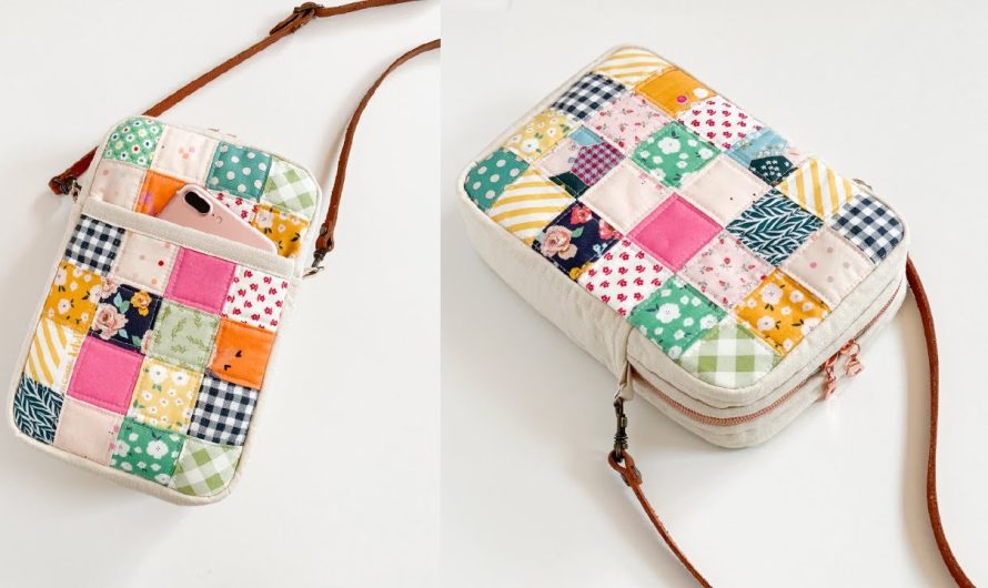 How to sew a Sun Patch Crossbody Bag-Patchwork Quilted Zipper Bag