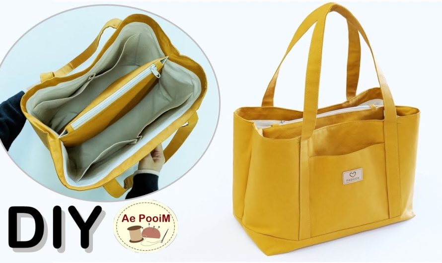 How to Sew a Shoulder Tote Bag with an Inner Zippered Divider Pocket
