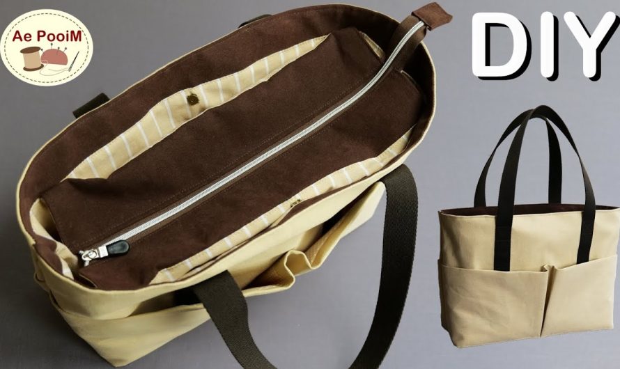 How to make a large zipper tote bag with multi-pockets