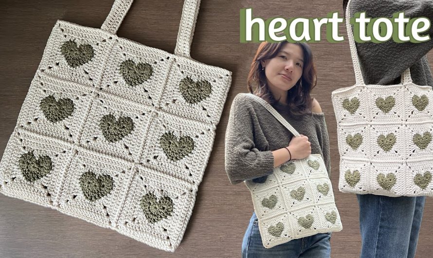 Heart Granny Square Tote Bag Crochet Tutorial