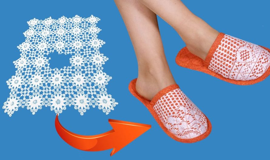 How to Sew Homemade Slippers from a Perforated Lace Tablecloth