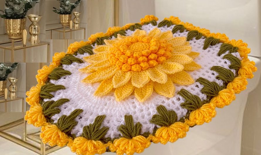 The Sunset Sunflower Toilet Lid Cover: A Vibrant Crochet Pattern