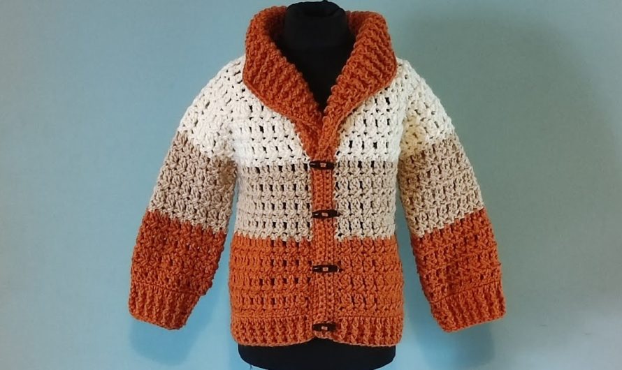 How to Crochet a “Classic V-Neck” Cardigan for Boys (Part 1 – The Yoke & Body)